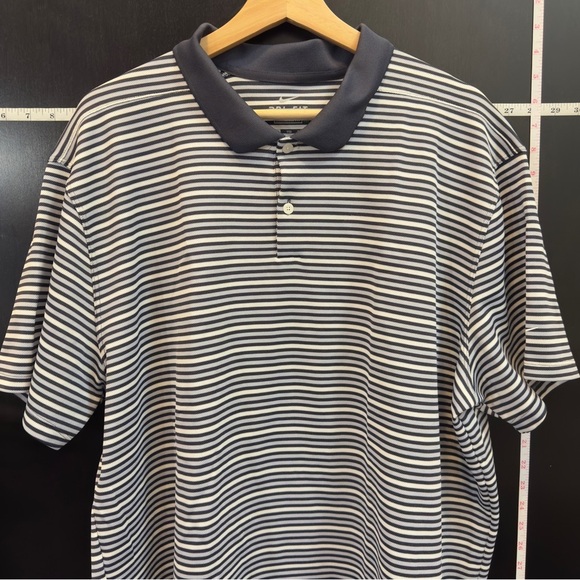 Nike Navy Striped Polo Shirt for Men - Picture 2 of 6